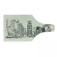 thumbnail image 1 of NYC Cutting Board, Sketchy Engraving Style Drawing of Times Square Urban Famous Scene Towers Print, Decorative Tempered Glass Cutting and Serving Board, in 3 Sizes, by Ambesonne, 1 of 2
