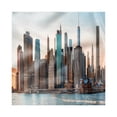 thumbnail image 1 of NYC Decorative Satin Napkins Set of 4, Manhattan New York City Skyline and Shore with Vibrant Colored Sunset Panorama, Square Fabric Party & Dinner Napkin, 12", Multicolor, by Ambesonne, 1 of 2