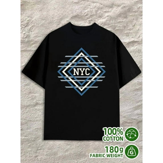 NYC Diamond Tee men's 180G 100% Cotton black Fashion Unisex Shirt Cotton tshirts Retro Unisex Shirt Crewneck tshirts Classic Unisex Shirt Crewneck tshirts