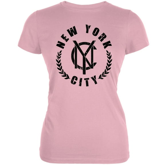 NYC Emblem Pink Juniors Soft T-Shirt - Small