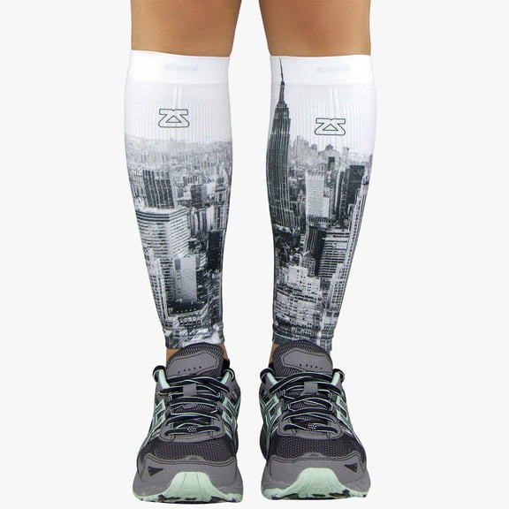 NYC Empire State Compression Leg Sleeves XS/S / Greyscale