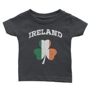 NYC FACTORY Kids Shamrock Ireland Flag Irish Tee Charcoal, Youth M