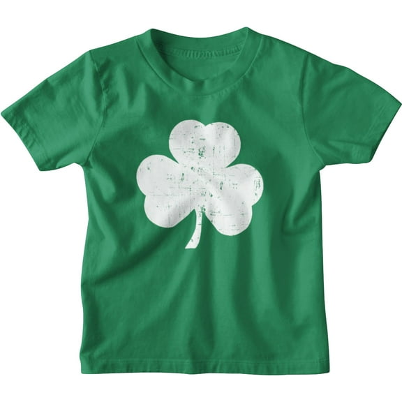 NYC FACTORY Kids Shamrock Tee Distressed Print, Kelly Green, X-Large