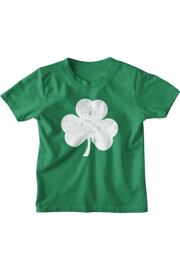 Kids Shamrock Tee Distressed Print, Kelly Green, X-Large