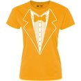thumbnail image 1 of NYC FACTORY Ladies Tuxedo Tee Gold, Button Design, XL, 1 of 1