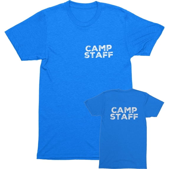NYC FACTORY Men's Camp Staff Tee NR, Chest & Back, Heather Royal, 5XL