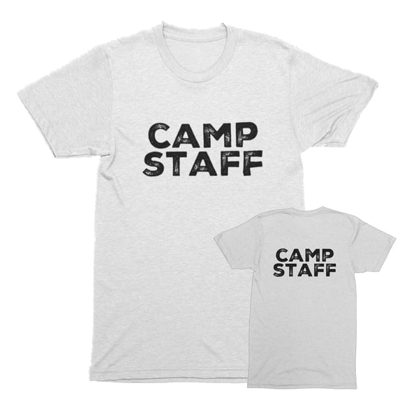 NYC FACTORY Men's Camp Staff Tee NR, Front & Back, Ash Gray, M