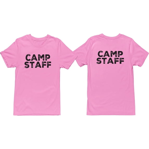 NYC FACTORY Men's Camp Staff Tee NR, Front & Back, Pink, S