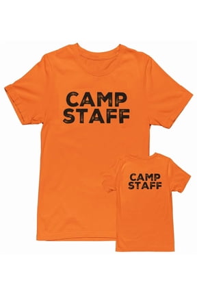 Men's Camp Staff Tee NR, Front & Back, Safety Orange, M