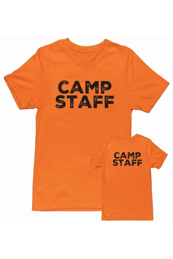 Men's Camp Staff Tee NR, Front & Back, Safety Orange, M