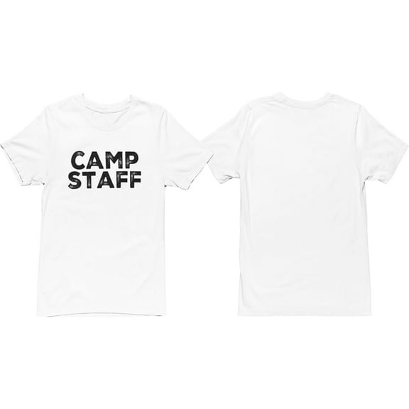 NYC FACTORY Men's Camp Staff Tee NR, Front Only, White, XS