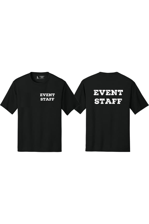 Men's Event Staff Tee NR, Chest & Back, Black, 4XL