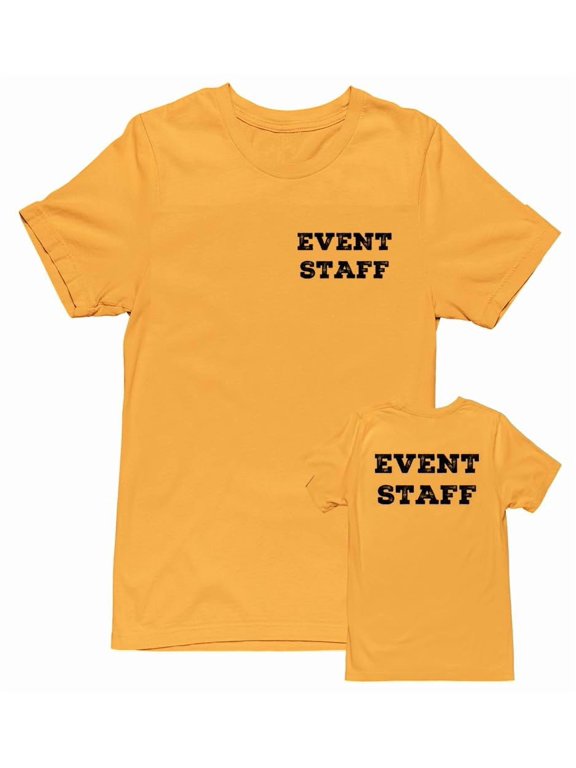 Men's Event Staff Tee NR, Chest & Back, Gold, 3XL