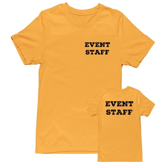 NYC FACTORY Men's Event Staff Tee NR, Chest & Back, Gold, 6XL