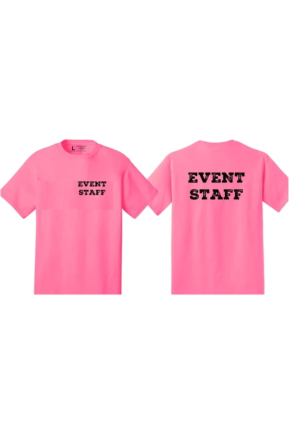 Men's Event Staff Tee NR, Chest & Back, Pink, 3XL