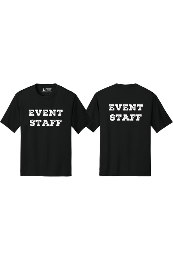Men's Event Staff Tee NR, Front & Back, Black, L