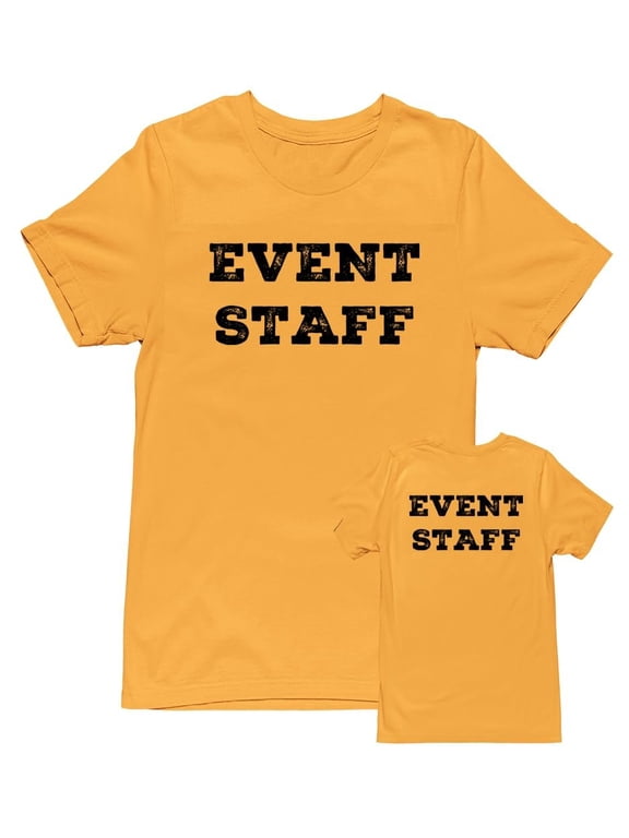 Men's Event Staff Tee NR, Front & Back, Gold, 3XL