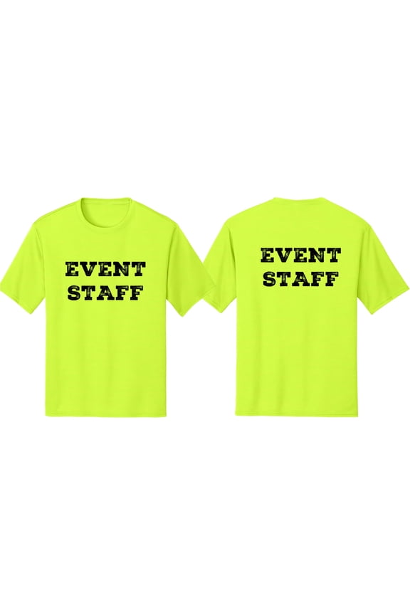 Men's Event Staff Tee NR, Front & Back, Neon Safety Green, XL
