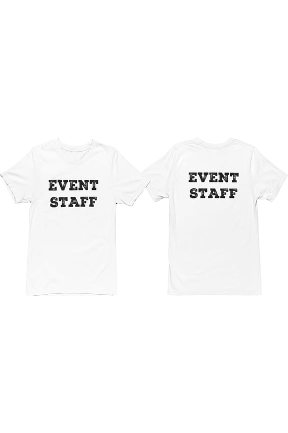 Men's Event Staff Tee NR, Front & Back, White, 3XL