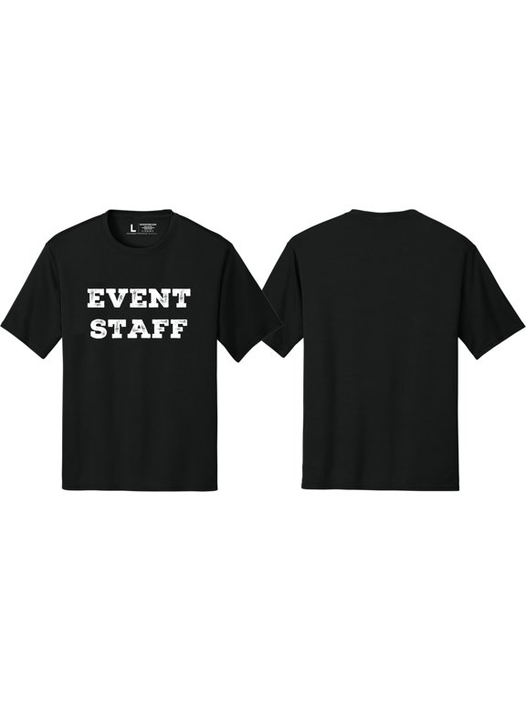 Men's Event Staff Tee NR, Front Only, Black, 4XL