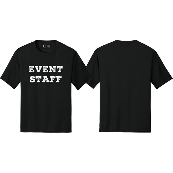 NYC FACTORY Men's Event Staff Tee NR, Front Only, Black, S