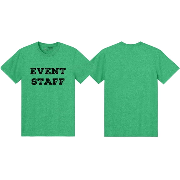 NYC FACTORY Men's Event Staff Tee NR, Front Only, Heather Green, 4XL