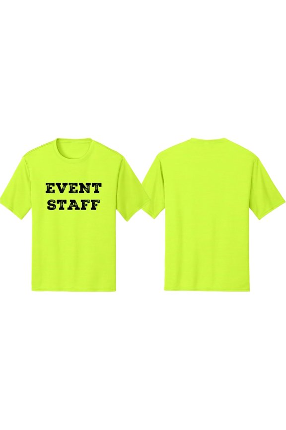Men's Event Staff Tee NR, Front Only, Neon Safety Green, 4XL