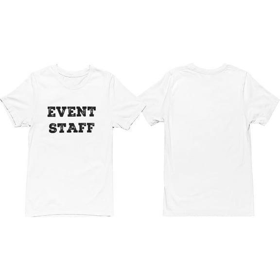 NYC FACTORY Men's Event Staff Tee NR, Front Only, White, S