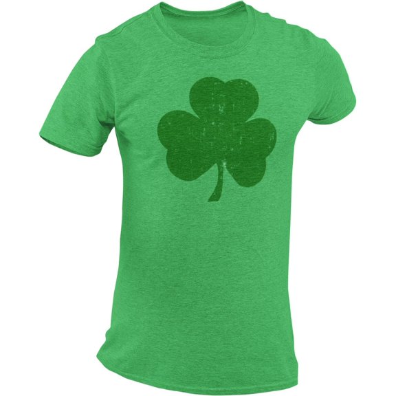 NYC FACTORY Men's Shamrock Tee Distressed, Green/Green,Small