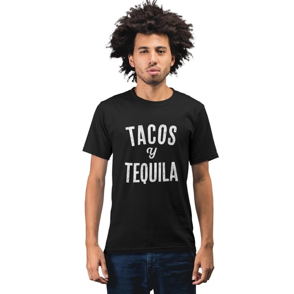 NYC FACTORY Men's Taco Tee Tacos Y Tequila, Black, 5XL