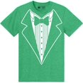 thumbnail image 1 of NYC FACTORY Men's Tuxedo Tee Heather Green, Button Design, XS, 1 of 1