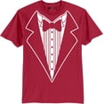 thumbnail image 1 of NYC FACTORY Men's Tuxedo Tee Red, Button Design, XS, 1 of 1