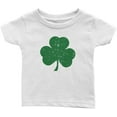 thumbnail image 1 of NYC FACTORY Screen Printed Distressed Shamrock Baby T-Shirt Infant Boys White Green Tee 24m, 1 of 1