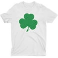 thumbnail image 1 of NYC FACTORY Screen Printed Green Irish Shamrock T-Shirt St Patricks Day Mens Ireland Tee Shirt White, Large, 1 of 3
