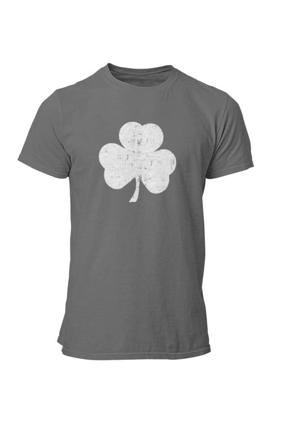 Shamrock Men's Tee, Distressed, Charcoal-White, 4XL