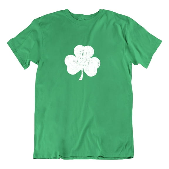 NYC FACTORY USA Screen Printed Shamrock Youth T-Shirt Distressed Tee Kids Irish Green