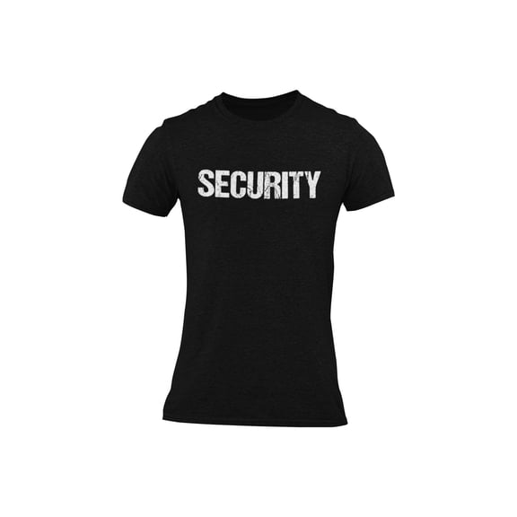 NYC Factory Men's Security Tee Black & White Screen Printed Both Sides Soft Cotton 6XL