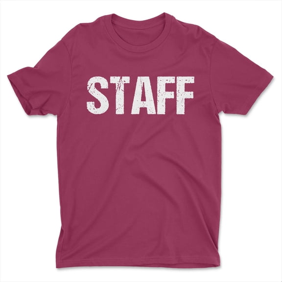 NYC Factory Men's Staff Tee Distressed, Maroon, Large