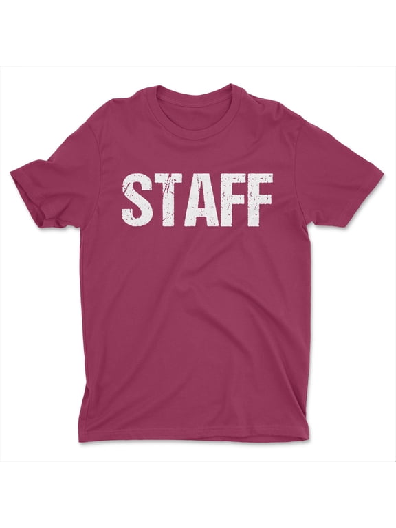 Men's Staff Tee Distressed, Maroon, Medium