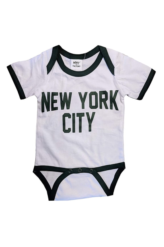 New York City Baby Bodysuit Ringer Shirt Screen Printed Lennon Retro Style 6m