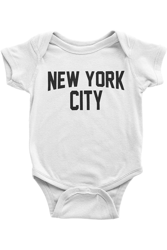 New York City Baby Bodysuit Screen Printed Lennon Retro Style 24m
