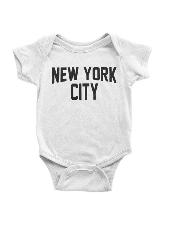 New York City Baby Bodysuit Screen Printed Lennon Retro Style 6m