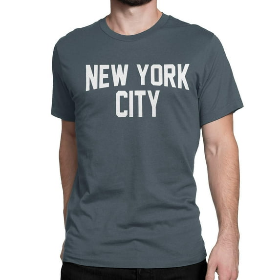 NYC Factory New York City Men's T-Shirt Charcoal White Lennon Gray Tee Screen Printed 2XL