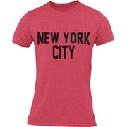 NYC Factory New York City Unisex T-Shirt Screenprinted Heather Red Lennon Tee Large