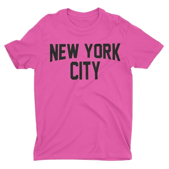 NYC Factory New York City Youth T-Shirt Screenprinted Neon Pink Girls Lennon Tee L