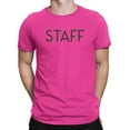 thumbnail image 1 of NYC Factory Staff T-Shirt Screen Printed Tee Printed Front & Back Staff Event Pink, Small, 1 of 1