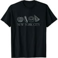 thumbnail image 1 of NYC Foods Pretzels, Hot Dogs, Pizza Thin Font New York T-Shirt, 1 of 4