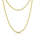 thumbnail image 1 of NYC Gold Plated Sterling Silver Rope Diamond-Cut Necklace Chains 1mm-5mm and 16 Inch to 24 Inch, Best Unisex Gift for Men & Women, 1 of 7