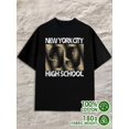 thumbnail image 1 of NYC High School Tee mens 180G 100% Cotton black Unique Design Unisex Shirt Cotton tshirts Basic Unisex Shirt Graphic tshirts Funny Unisex Shirt Graphic Tee tshirts, 1 of 7