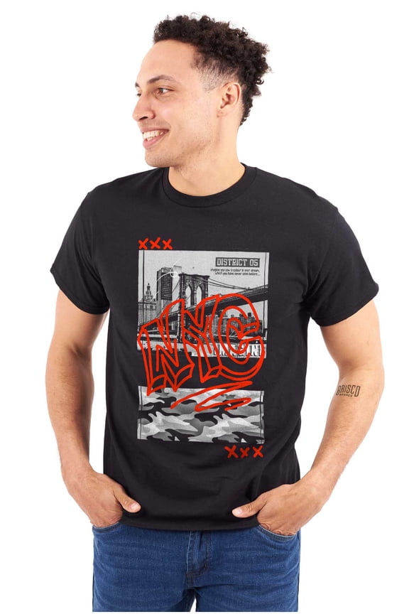 NYC New York City Camouflage Graffiti Men's Graphic T Shirt Tees Brisco Brands M
